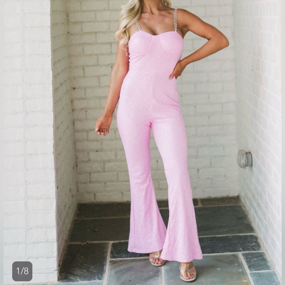 Pink sequin jumpsuit